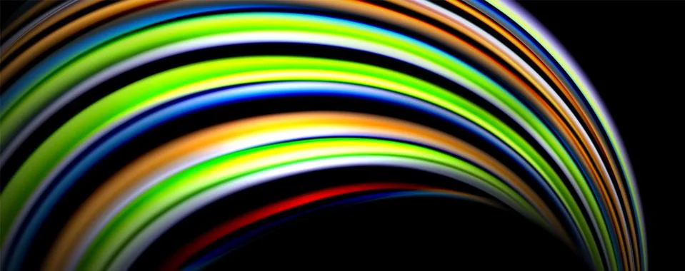 Fluid color waves with light effects, vector abstract background Stock Illustration