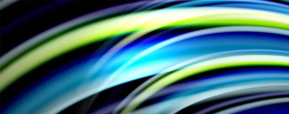 Fluid color waves with light effects, vector abstract background Stock Illustration