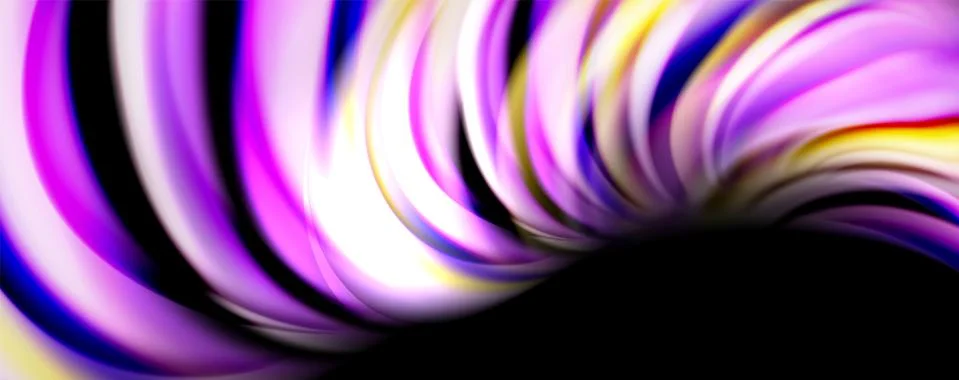 Fluid color waves with light effects, vector abstract background Stock Illustration