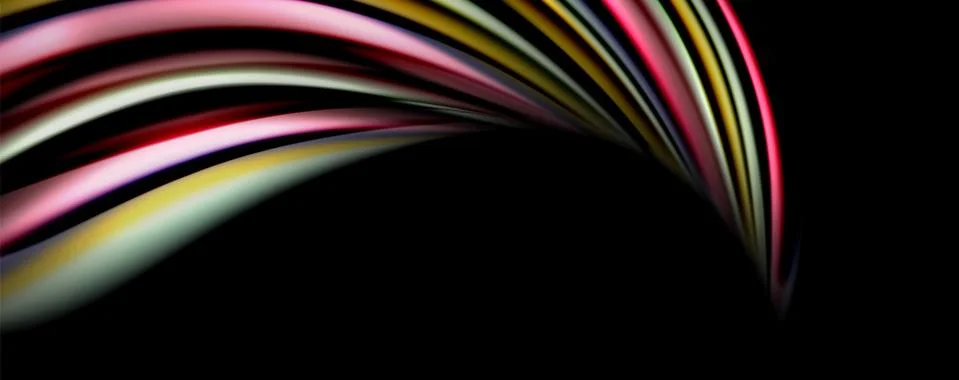 Fluid color waves with light effects, vector abstract background Illustrazione stock