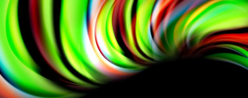 Fluid color waves with light effects, vector abstract background Stock Illustration