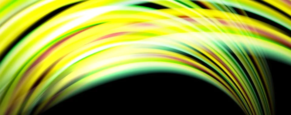 Fluid color waves with light effects, vector abstract background Stock Illustration