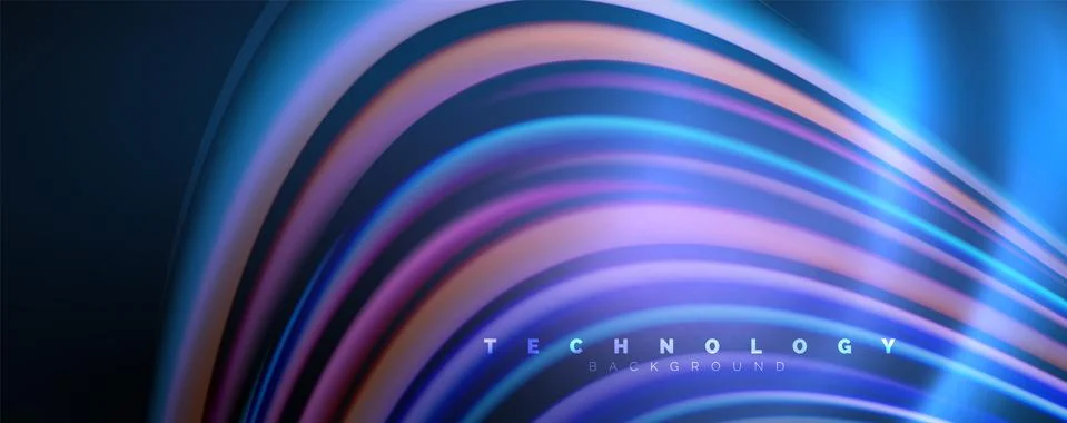 Fluid color waves with light effects, vector abstract background Stock Illustration