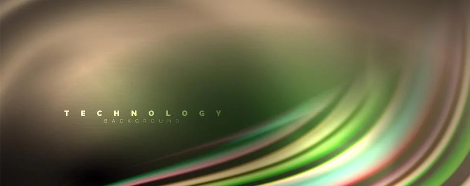 Fluid color waves with light effects, vector abstract background Stock Illustration