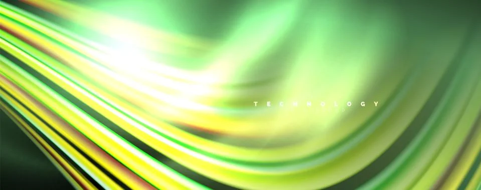 Fluid color waves with light effects, vector abstract background Stock Illustration