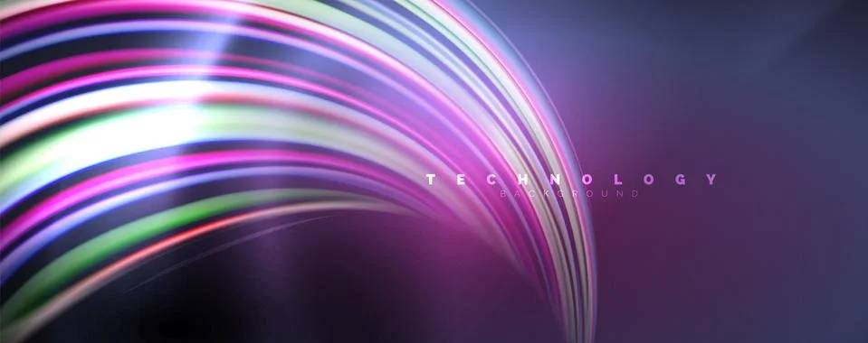 Fluid color waves with light effects, vector abstract background Stock Illustration