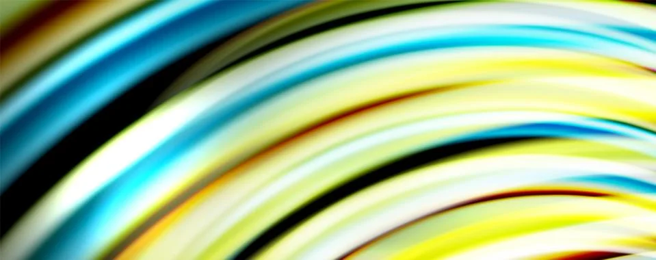 Fluid color waves with light effects, vector abstract background Stock Illustration