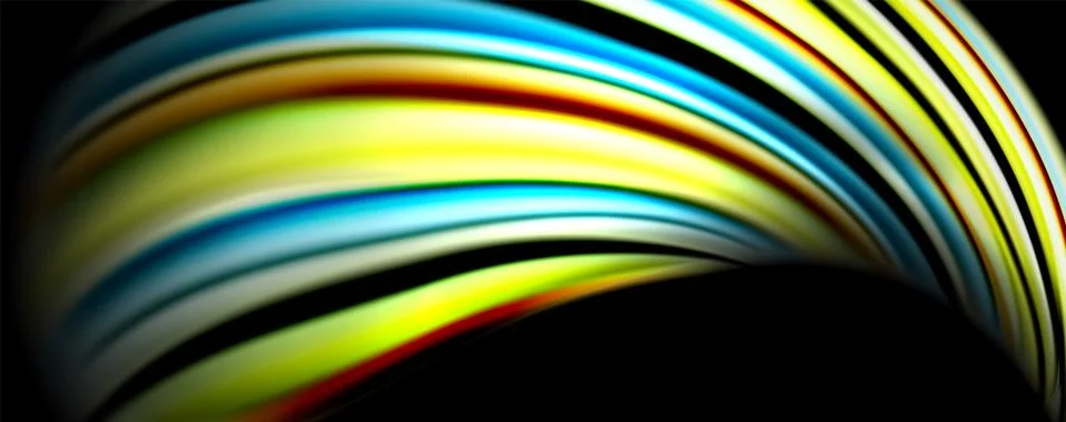Fluid color waves with light effects, vector abstract background Stock Illustration