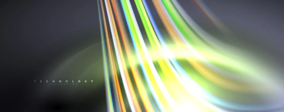 Fluid color waves with light effects, vector abstract background 스톡 일러스트