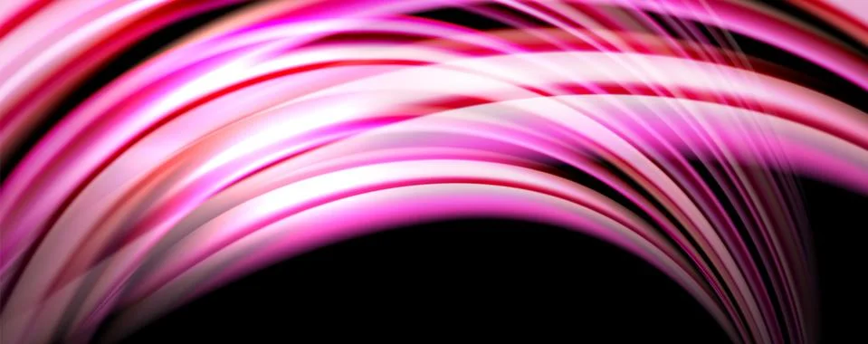 Fluid color waves with light effects, vector abstract background Stock Illustration