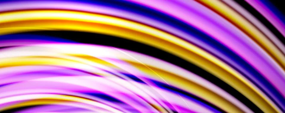 Fluid color waves with light effects, vector abstract background Stock Illustration