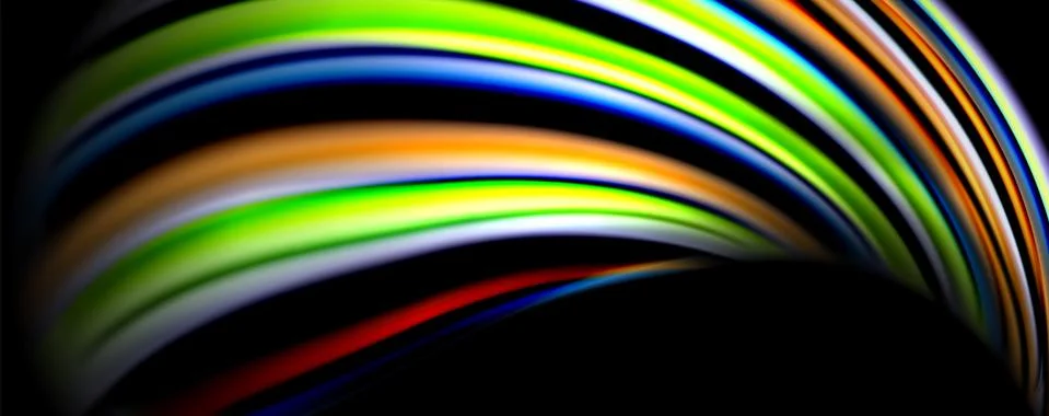 Fluid color waves with light effects, vector abstract background Stock Illustration