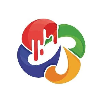 (Fluid Creative Cycle Icon. Abstract vibrant elements merge in a dynamic, c.. Stockillustratie