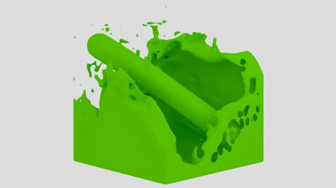 Fluid Cube - Green (HD+Alpha) Video stock 33052097