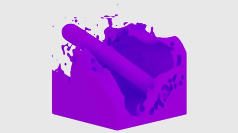 Fluid Cube - Purple (HD+Alpha) Video stock 32511912