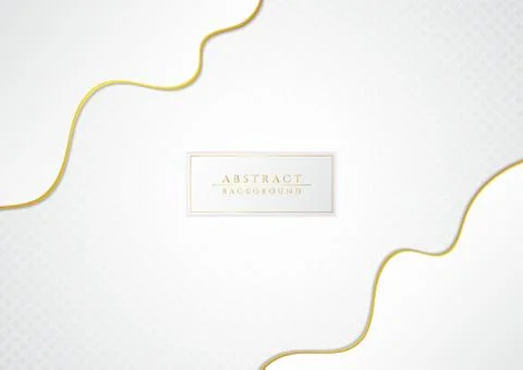 Fluid curve shape overlap luxury gold color white background and pattern Stock Illustration