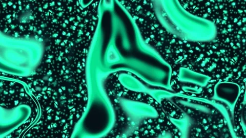Fluid cyan energy waves morphing over dark grainy texture. 4K Stock-Footage 345111317