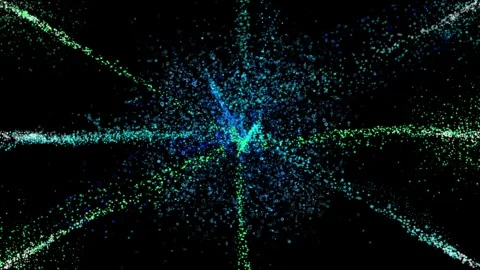 Fluid data particles colliding Stock Footage 293963599