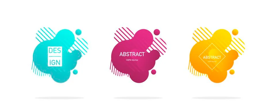 Fluid design. Abstract liquid shape. Isolated gradient geometric lines, dots. Stock Illustration