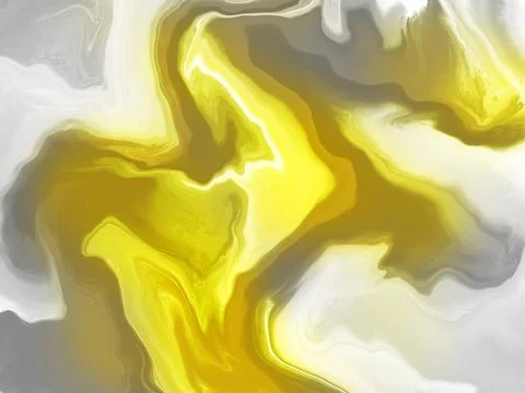 Fluid design background yellow grey color. Abstract painting artwork Stock Illustration