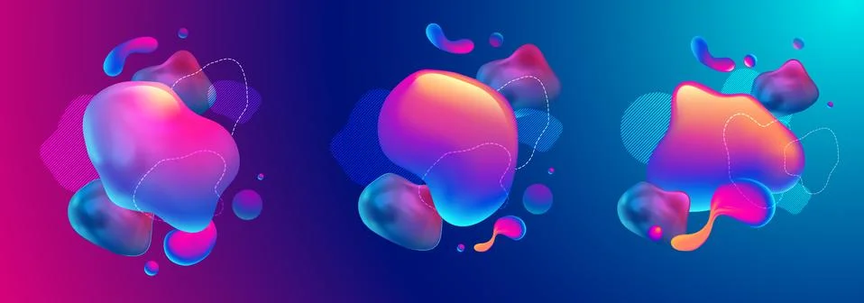 Fluid design graphic elements. Dynamic background with abstract forms and lines Stock Illustration