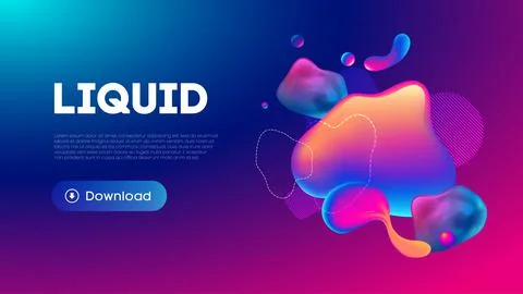 Fluid design graphic elements. Dynamic background with abstract forms and lines Illustrazione stock