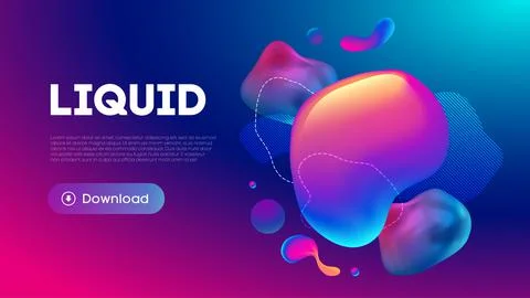 Fluid design graphic elements. Dynamic background with abstract forms and lines Иллюстрация
