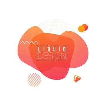 Fluid design of liquid color abstract geometric shapes. Fluid gradient elements 스톡 일러스트