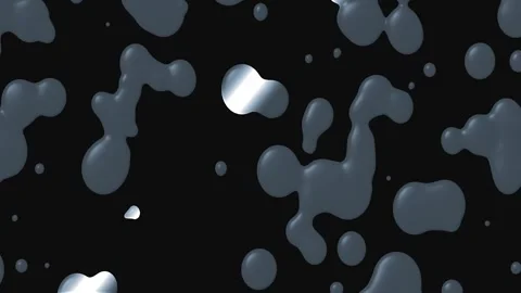 Fluid Drops Forming Abstract Shapes in Dark Macro Environment Cinematic Motio Video stock 341376518