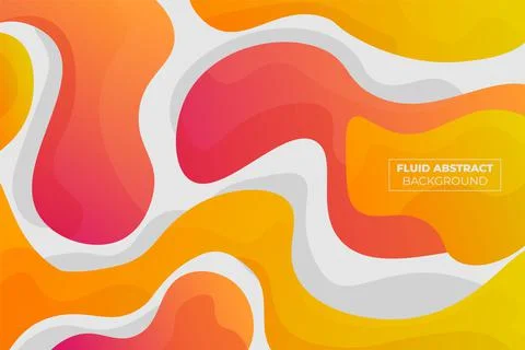 Fluid Dynamic Shape Gradient Yellow and Orange Abstract Background with Shadi Stock Illustration