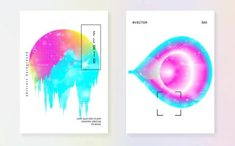 Fluid dynamic with shapes and elements. Illustrazione stock