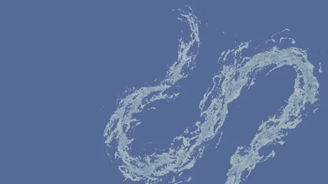 Fluid dynamics. Water in motion. Spiral and zigzag smooth parts. Stock Footage 304029975