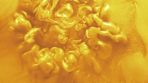Fluid explosion yellow glitter liquid burst motion Stock Footage 118526573