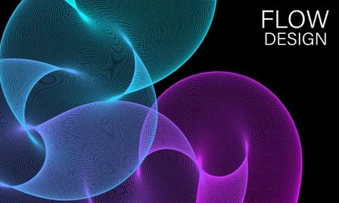 Fluid Flow. Abstract 3d Shape. Flow Wave. Vector. Stock Illustration