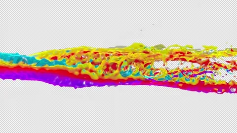 Fluid Flow Colorful Alpha Channel Looped Video Stock Footage 148137622
