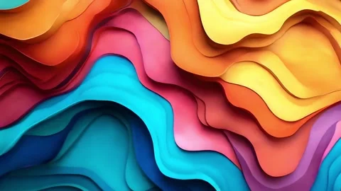 Fluid flow colourful papercut Stock Footage 271690995