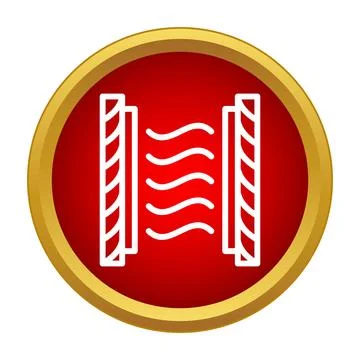 Fluid flow energy waves passing through filter icon Stock Illustration
