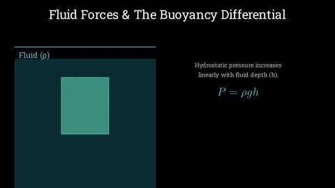Fluid forces and the buoyancy differential 스톡 동영상 335190566