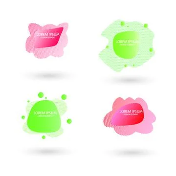 Fluid frame isolated on white background. Abstract liquid shape, colorful Stock Illustration