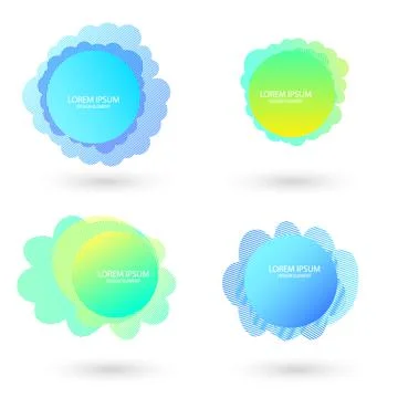 Fluid frame isolated on white background. Abstract liquid shape, colorful Stock Illustration