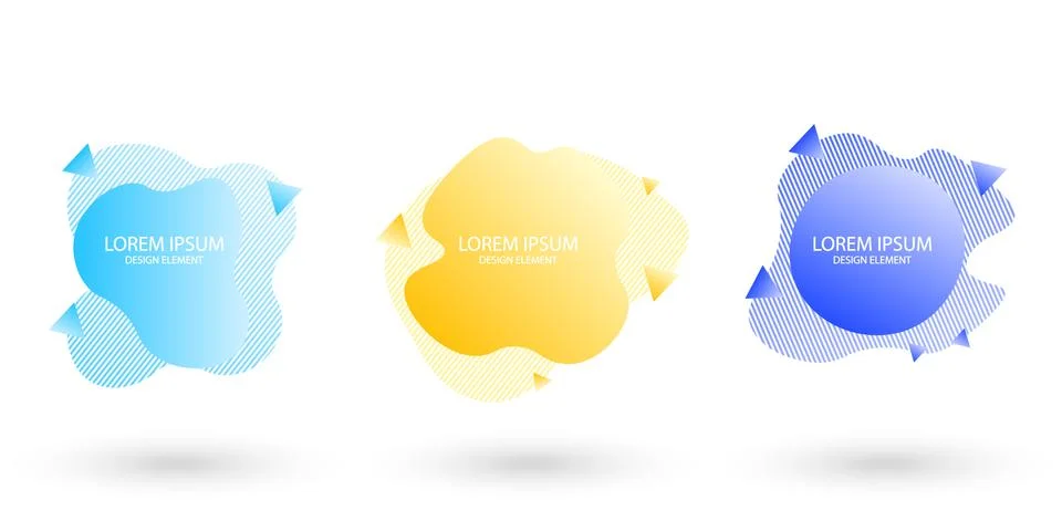 Fluid frame isolated on white background. Set of abstract liquid shapes Stock Illustration