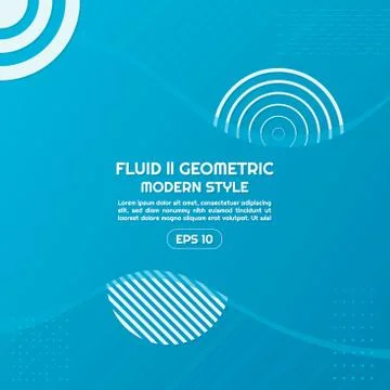 Fluid geometric background modern shape design color blue bright style Stock Illustration