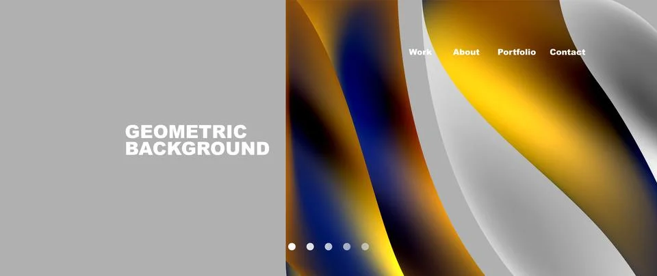 A fluid geometric pattern with electric blue waves on a gray background イラスト素材