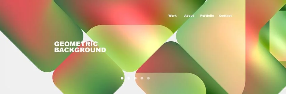 A fluid geometric pattern with green red triangles on white background 스톡 일러스트