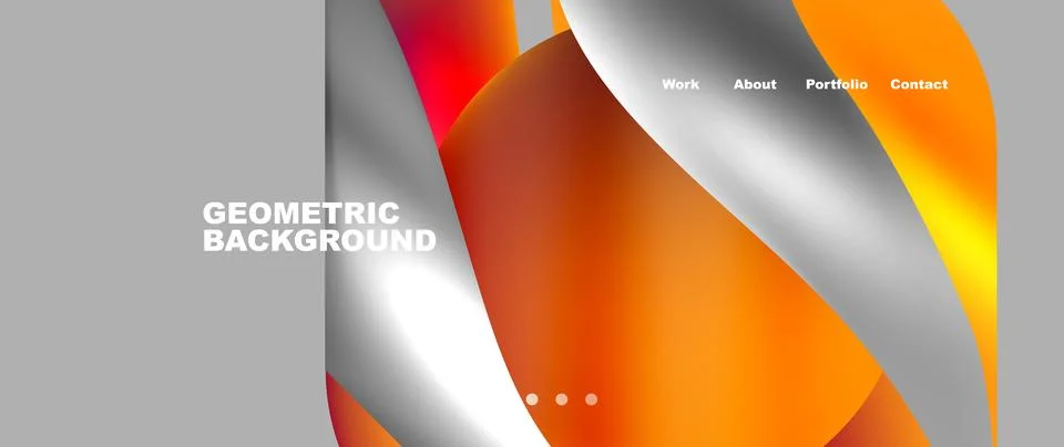 Fluid geometric pattern in orange and white on a gray background イラスト素材