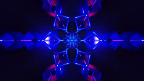 Fluid geometric transformations with abstract strobe lights and seamless loop Stock Footage 326996161