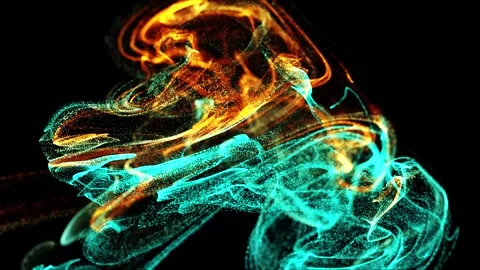 Fluid Glittering Particle Wave | Magic Fluid Particles Animation Stock Footage 194549569
