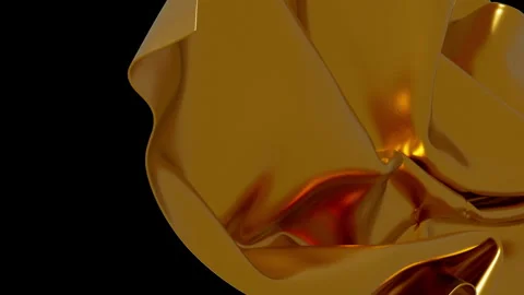 Fluid gold fabric abstract motion background elegant luxury smooth mat 스톡 동영상 341876884