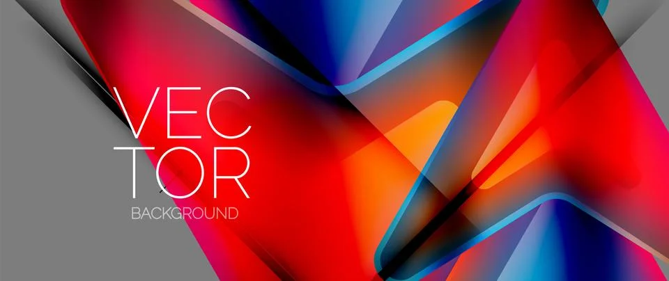 Fluid gradient arrow abstract. Vibrant arrows dance in a dynamic geometric Stock Illustration