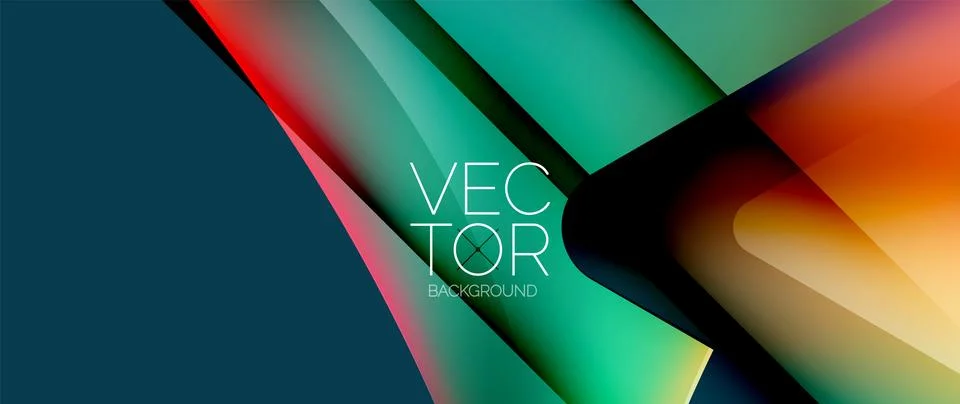 Fluid gradient arrow abstract. Vibrant arrows dance in a dynamic geometric Illustrazione stock